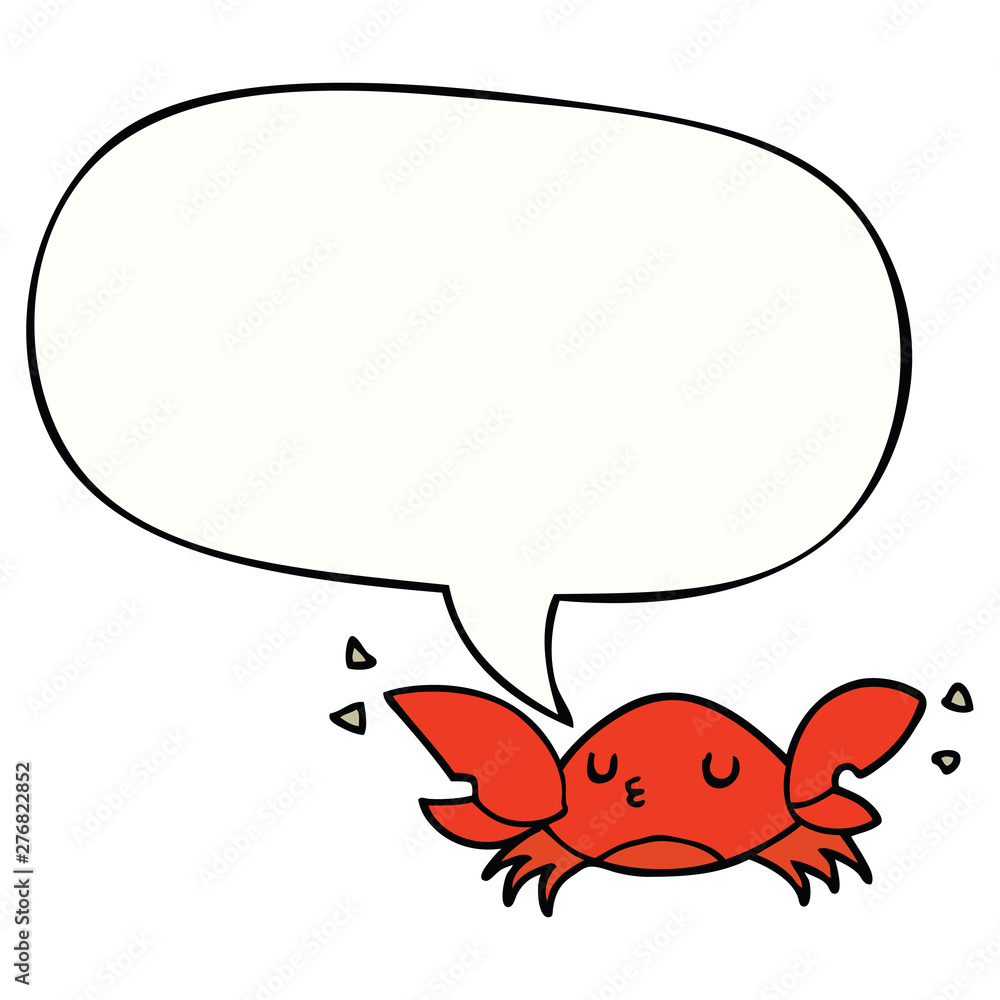 cartoon crab and speech bubble cartoon crab and speech bubble