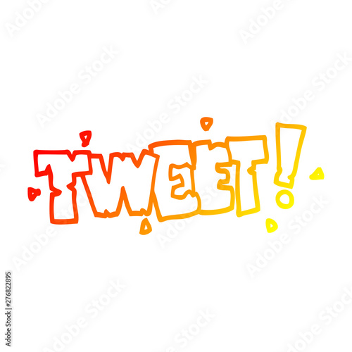 warm gradient line drawing cartoon bird tweet