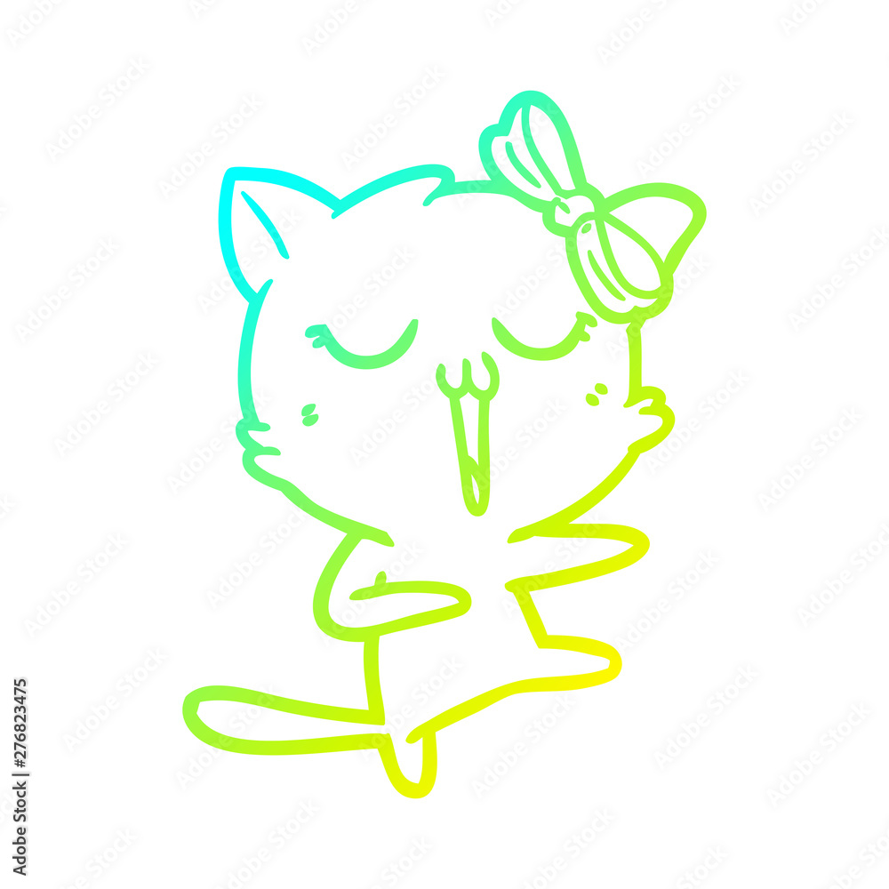 cold gradient line drawing cartoon cat cold gradient line drawing cartoon cat