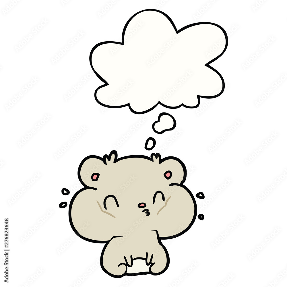 cartoon hamster and thought bubble
