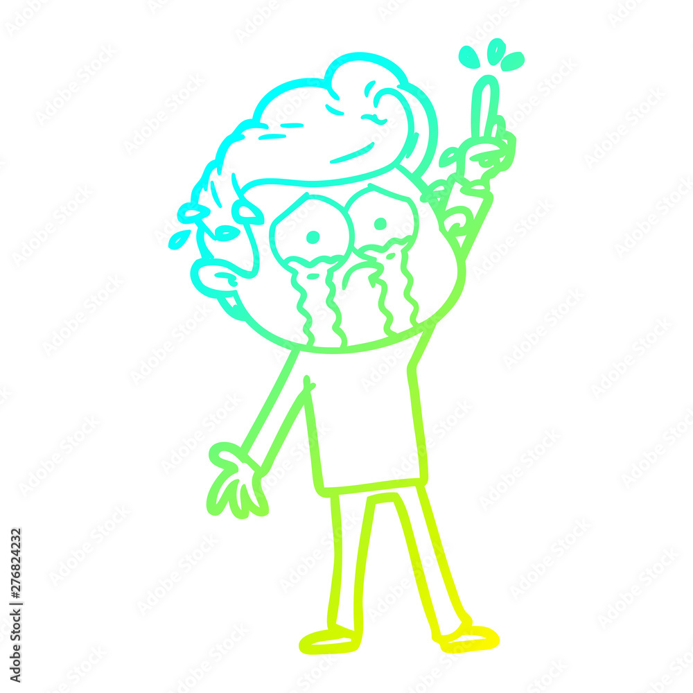 cold gradient line drawing cartoon crying man trying to ask a question cold gradient line drawing cartoon crying man trying to ask a question