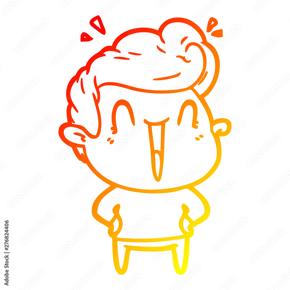 warm gradient line drawing cartoon excited man warm gradient line drawing cartoon excited man