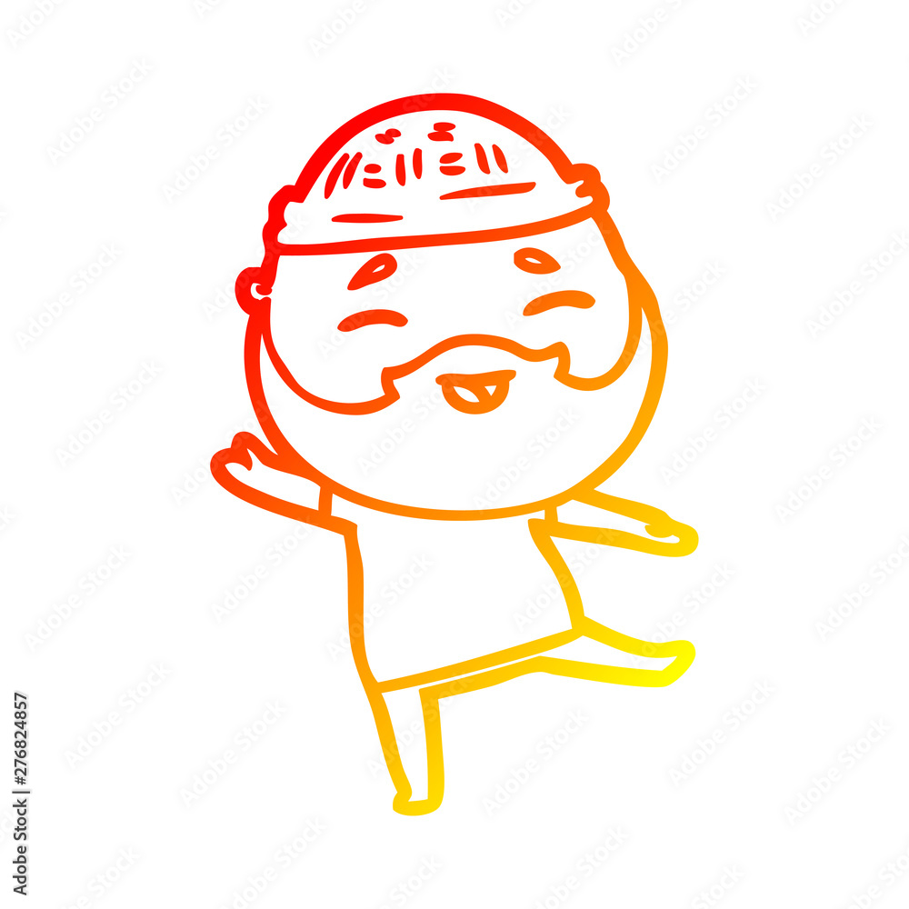 warm gradient line drawing cartoon happy bearded man warm gradient line drawing cartoon happy bearded man