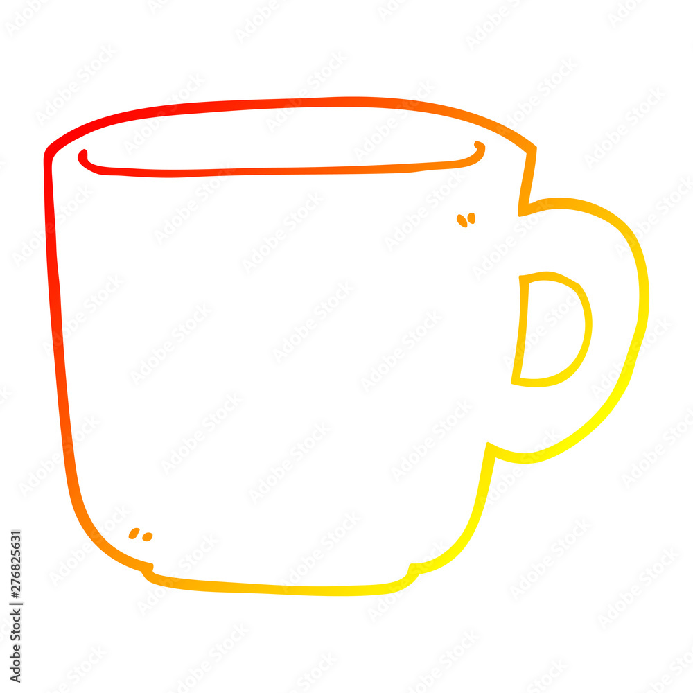 warm gradient line drawing cartoon coffee cup warm gradient line drawing cartoon coffee cup