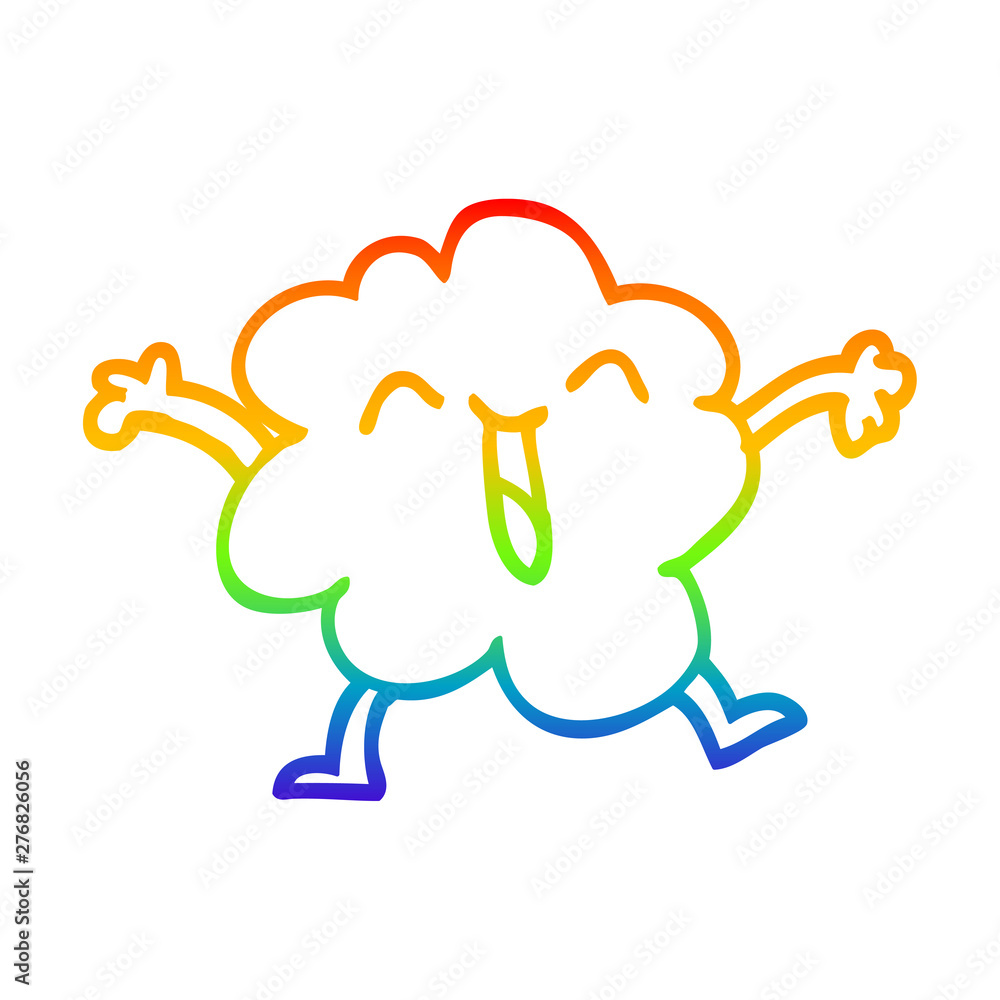 rainbow gradient line drawing cartoon expressive weather cloud rainbow gradient line drawing cartoon expressive weather cloud