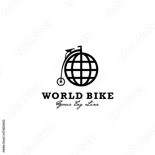 world bike globe logo design