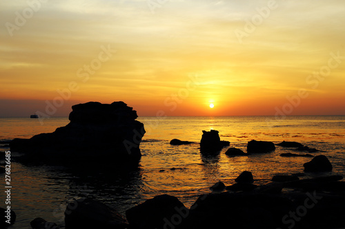 Sunset over the sea, location: Phan Thiet, Vietnam.