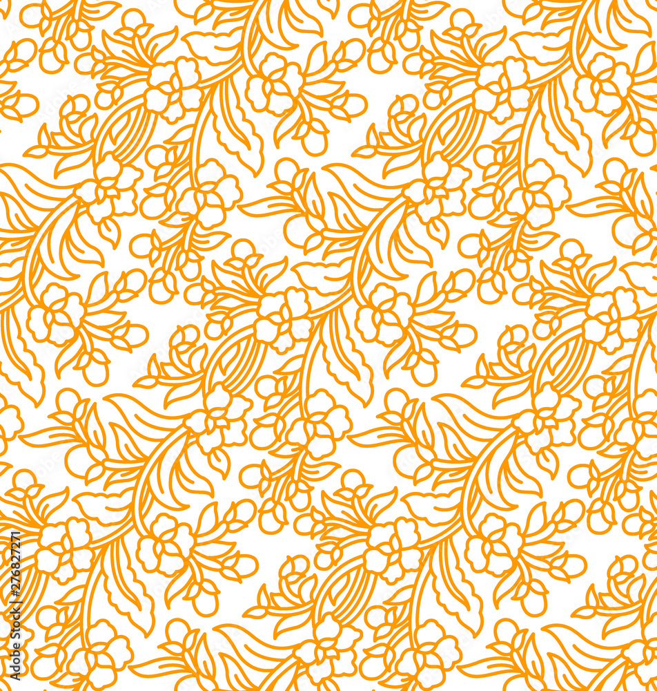 Seamless Batik Pattern.Able to repeat for textile printing
