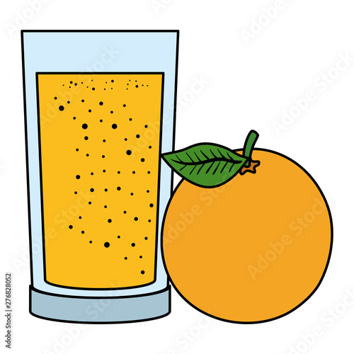 orange juice fruit with glass