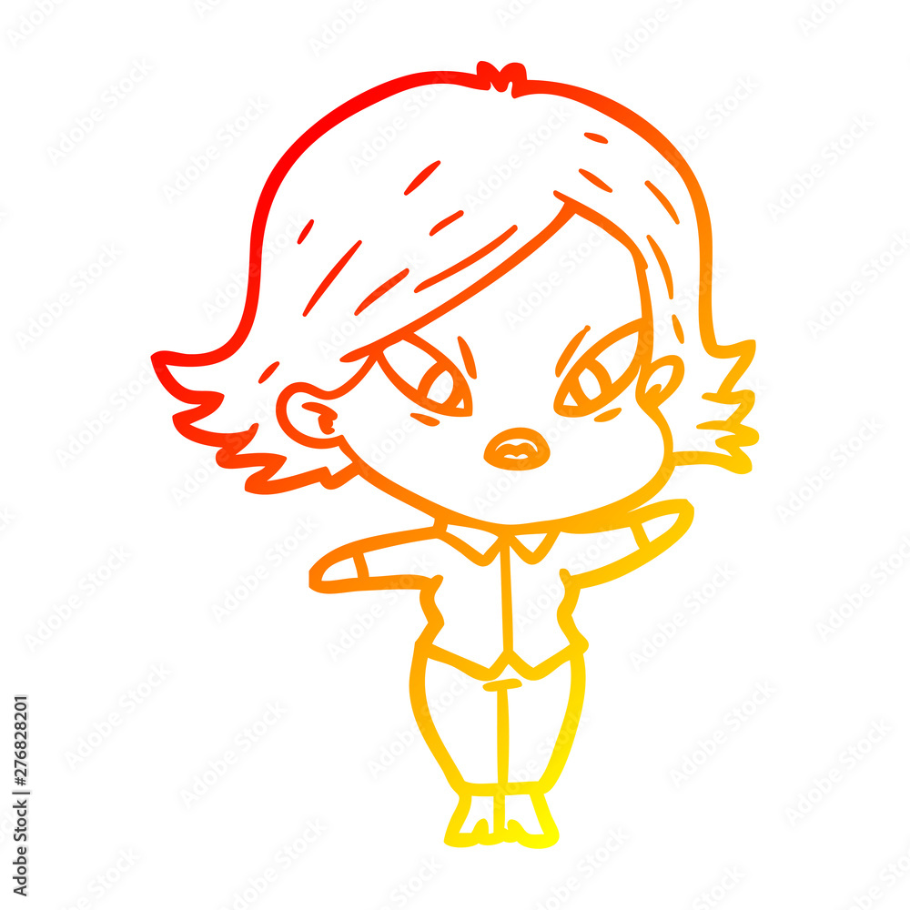 warm gradient line drawing cartoon stressed woman warm gradient line drawing cartoon stressed woman