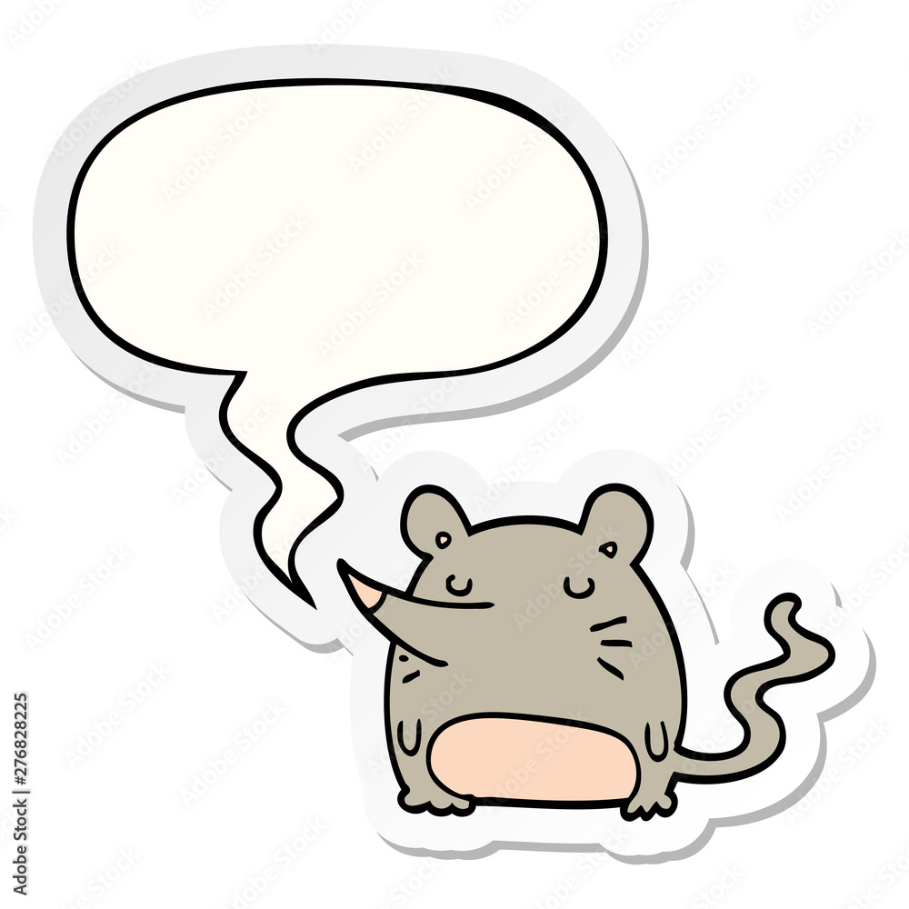 cartoon mouse and speech bubble sticker cartoon mouse and speech bubble sticker