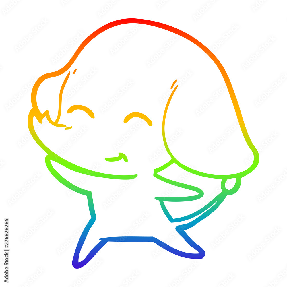 rainbow gradient line drawing cute cartoon elephant rainbow gradient line drawing cute cartoon elephant
