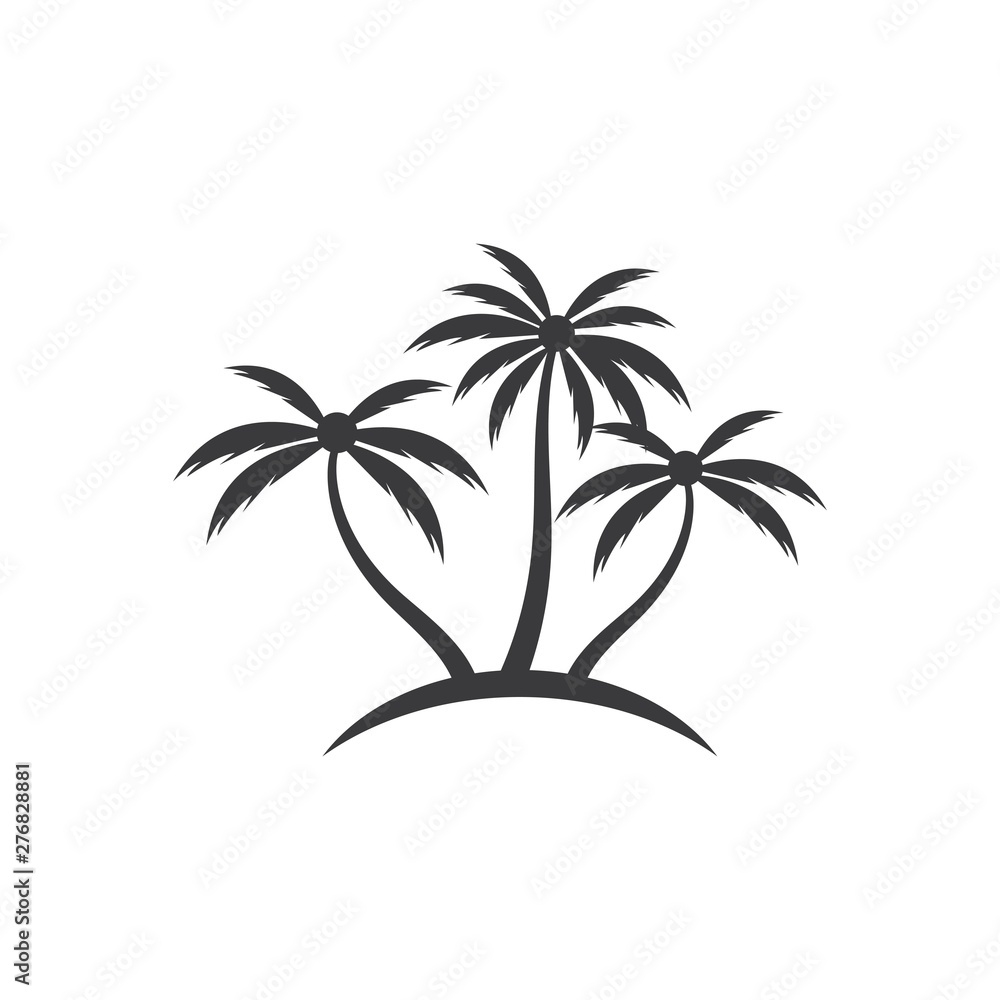 Obraz premium Palm tree summer logo template