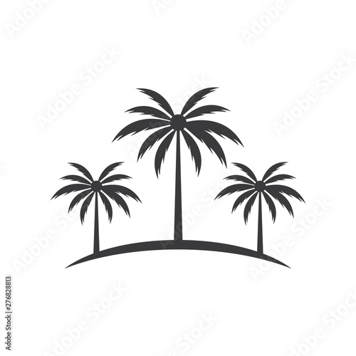 Palm tree summer logo template