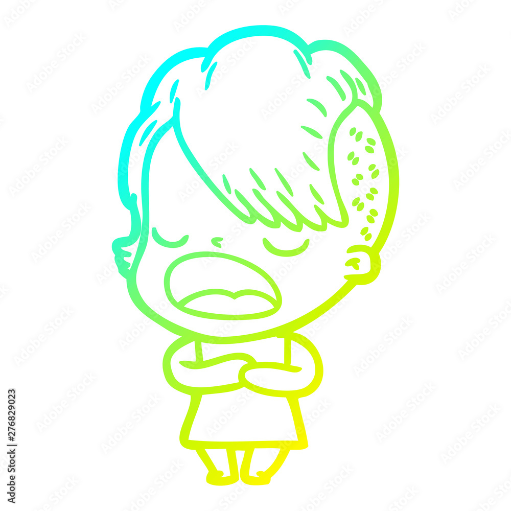 cold gradient line drawing cartoon cool hipster girl talking cold gradient line drawing cartoon cool hipster girl talking