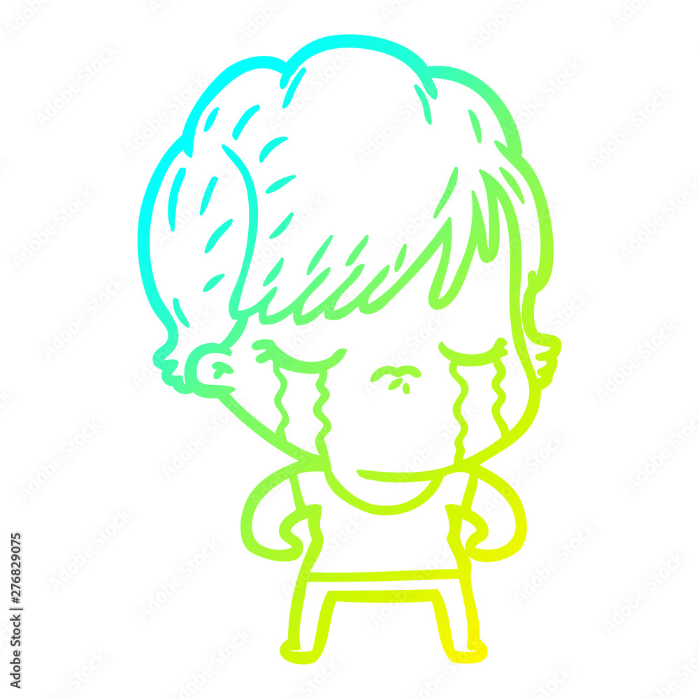 cold gradient line drawing cartoon woman crying cold gradient line drawing cartoon woman crying