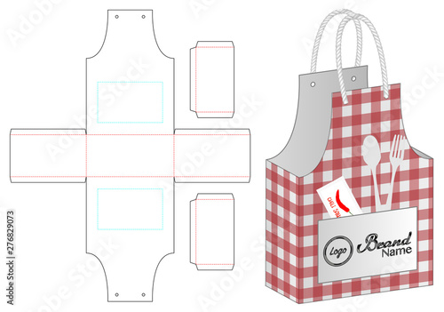 Box packaging die cut template design. 3d mock-up