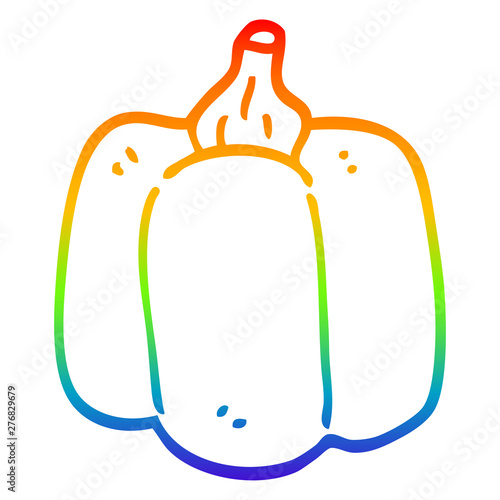 rainbow gradient line drawing cartoon organic pepper