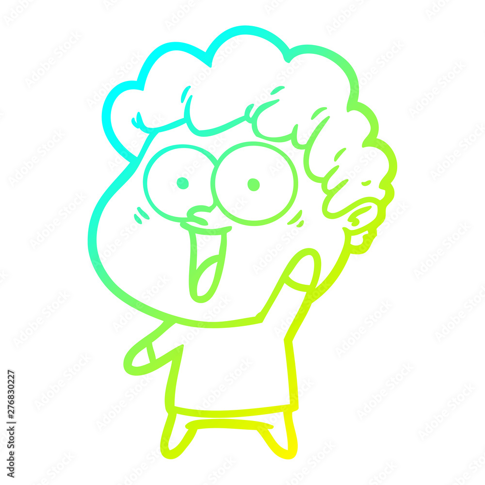 cold gradient line drawing cartoon happy man cold gradient line drawing cartoon happy man