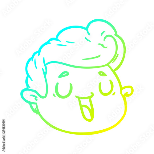 Wallpaper Mural cold gradient line drawing cartoon male face Torontodigital.ca