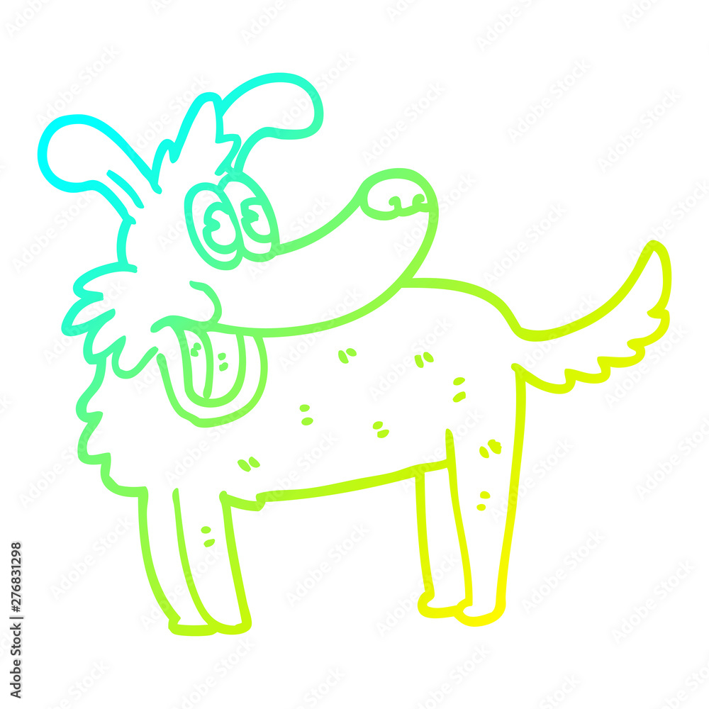 cold gradient line drawing cartoon happy dog cold gradient line drawing cartoon happy dog