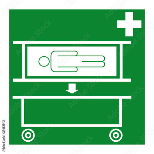 Stretcher Pick Up Point Symbol Sign Isolate On White Background,Vector Illustration EPS.10