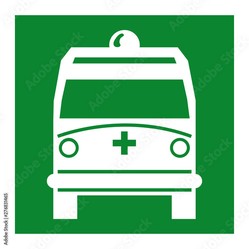 Ambulance Pick Up Point Symbol Isolate On White Background,Vector Illustration EPS.10