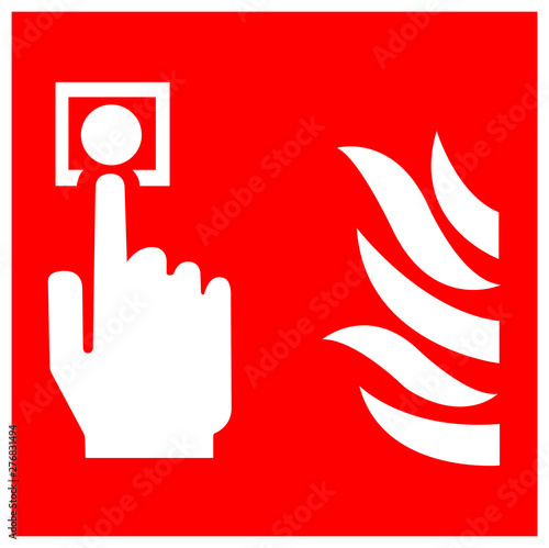 Fire Alarm Call Point Symbol Sign Isolate On White Background,Vector Illustration EPS.10