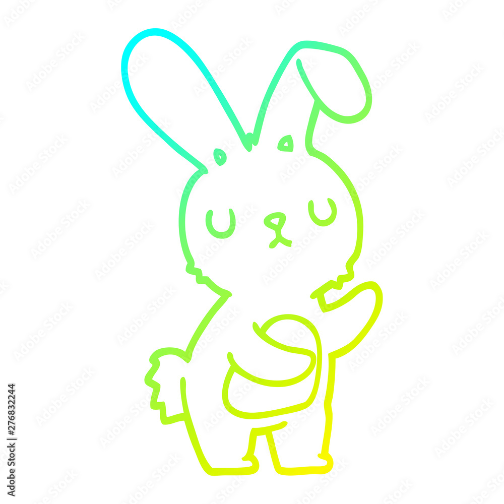 cold gradient line drawing cute cartoon rabbit cold gradient line drawing cute cartoon rabbit