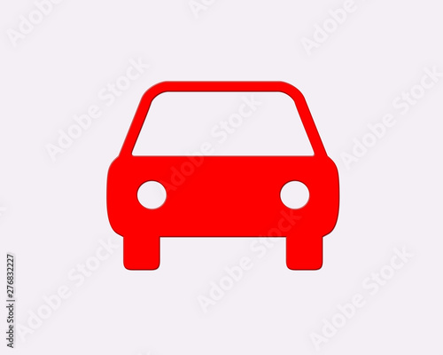 car icon isolated on white background for print, cards, posters in cartoon style.