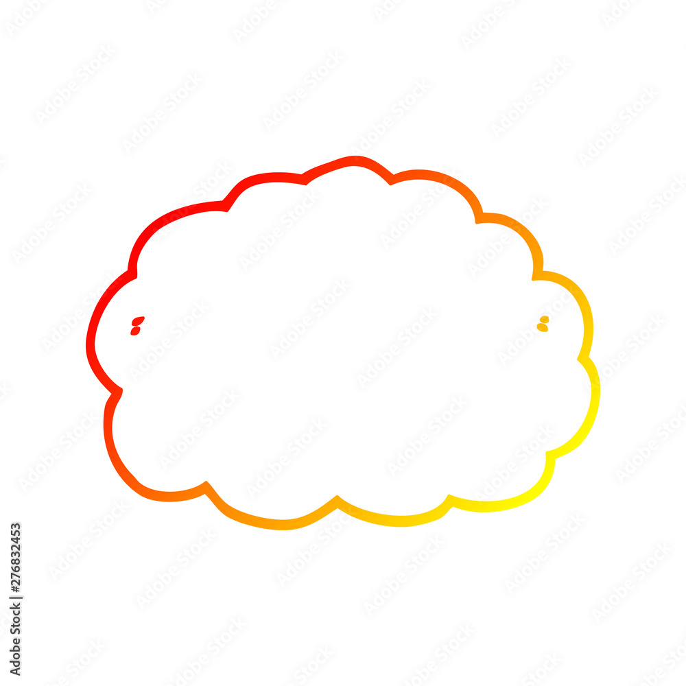 warm gradient line drawing cartoon cloud warm gradient line drawing cartoon cloud