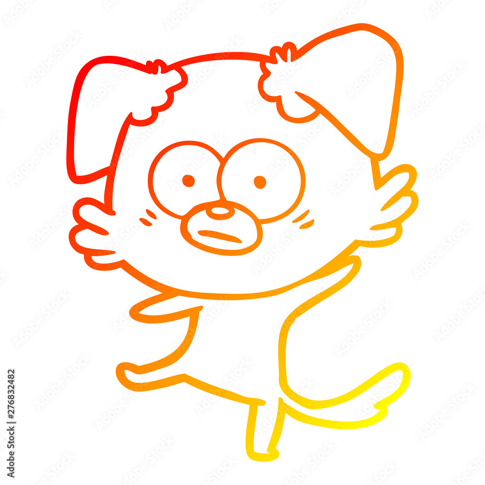 warm gradient line drawing nervous dog cartoon warm gradient line drawing nervous dog cartoon