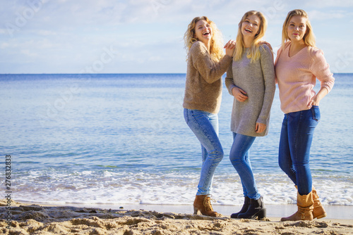 Three fashionable models outdoor