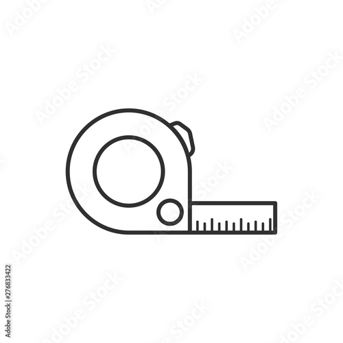 Tape measurement icon template black color editable. Tape measurement symbol vector sign isolated on white background. Simple logo vector illustration for graphic and web design.