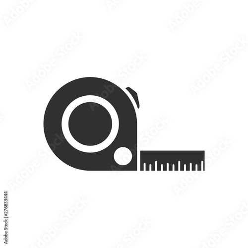 Tape measurement icon template black color editable. Tape measurement symbol vector sign isolated on white background. Simple logo vector illustration for graphic and web design.