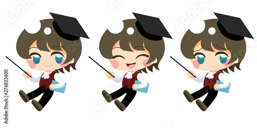 ベクター・解説する子供博士