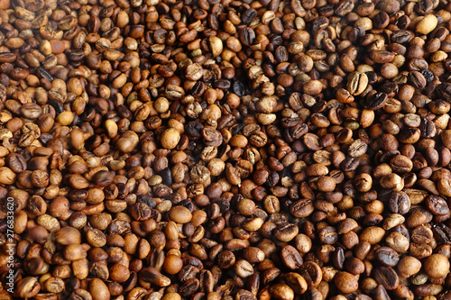 Close up of coffee beans for background 