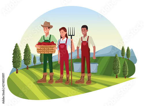 farm, animals and farmer cartoon