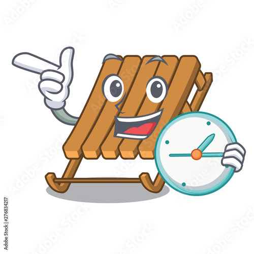 With clock ice sled on a the cartoon