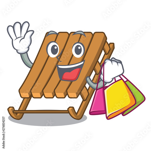 Shopping ice sled on a the cartoon