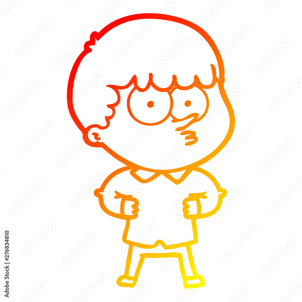 warm gradient line drawing cartoon curious boy warm gradient line drawing cartoon curious boy