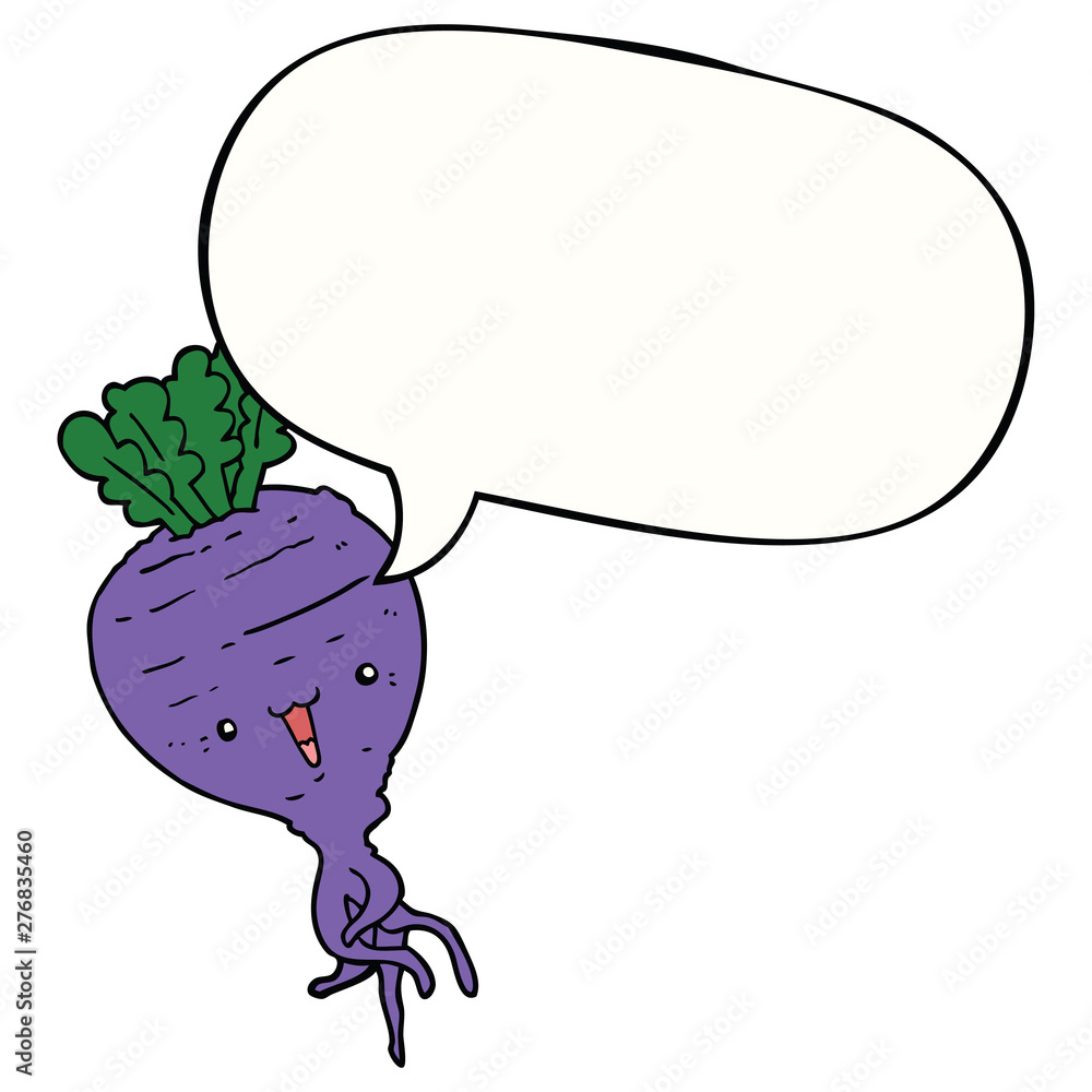 cartoon turnip and speech bubble cartoon turnip and speech bubble