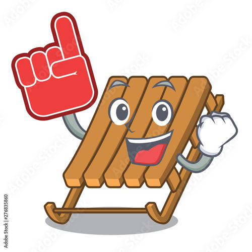 Foam finger ice sled isolated with the character