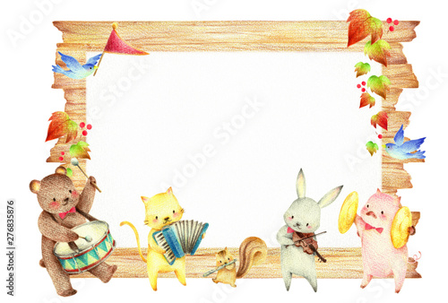 動物の音楽隊 木目 秋 背景 Stock イラスト Adobe Stock 動物の音楽隊 木目 秋 背景 Stock イラスト Adobe Stock