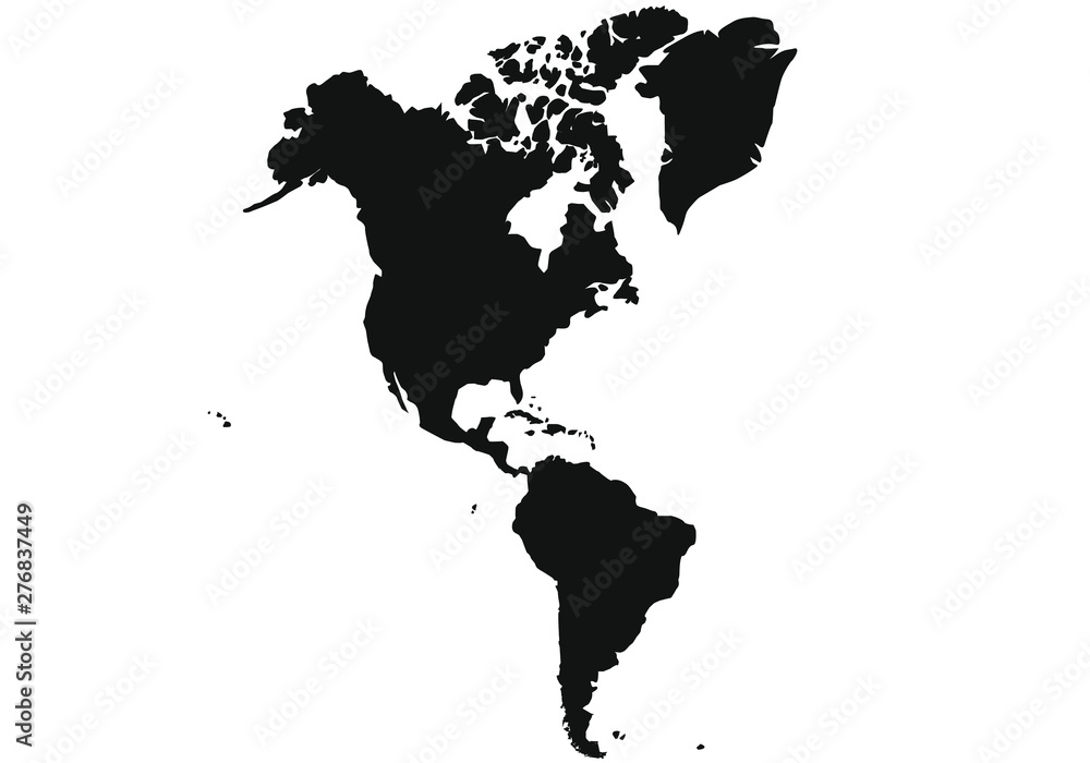 Illustration of a gray North and South America map