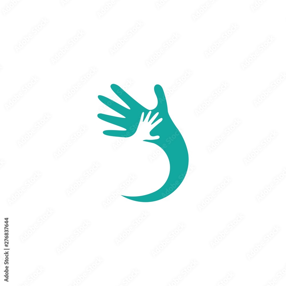 Adoption and Hand care, social logo template vector Adoption and Hand care, social logo template vector