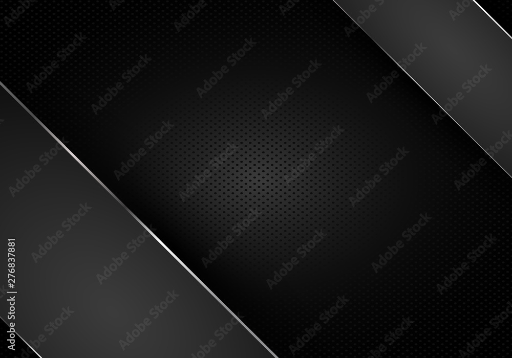 Tech dark design with perforated metal texture. Vector background