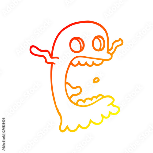 warm gradient line drawing cartoon spooky ghost
