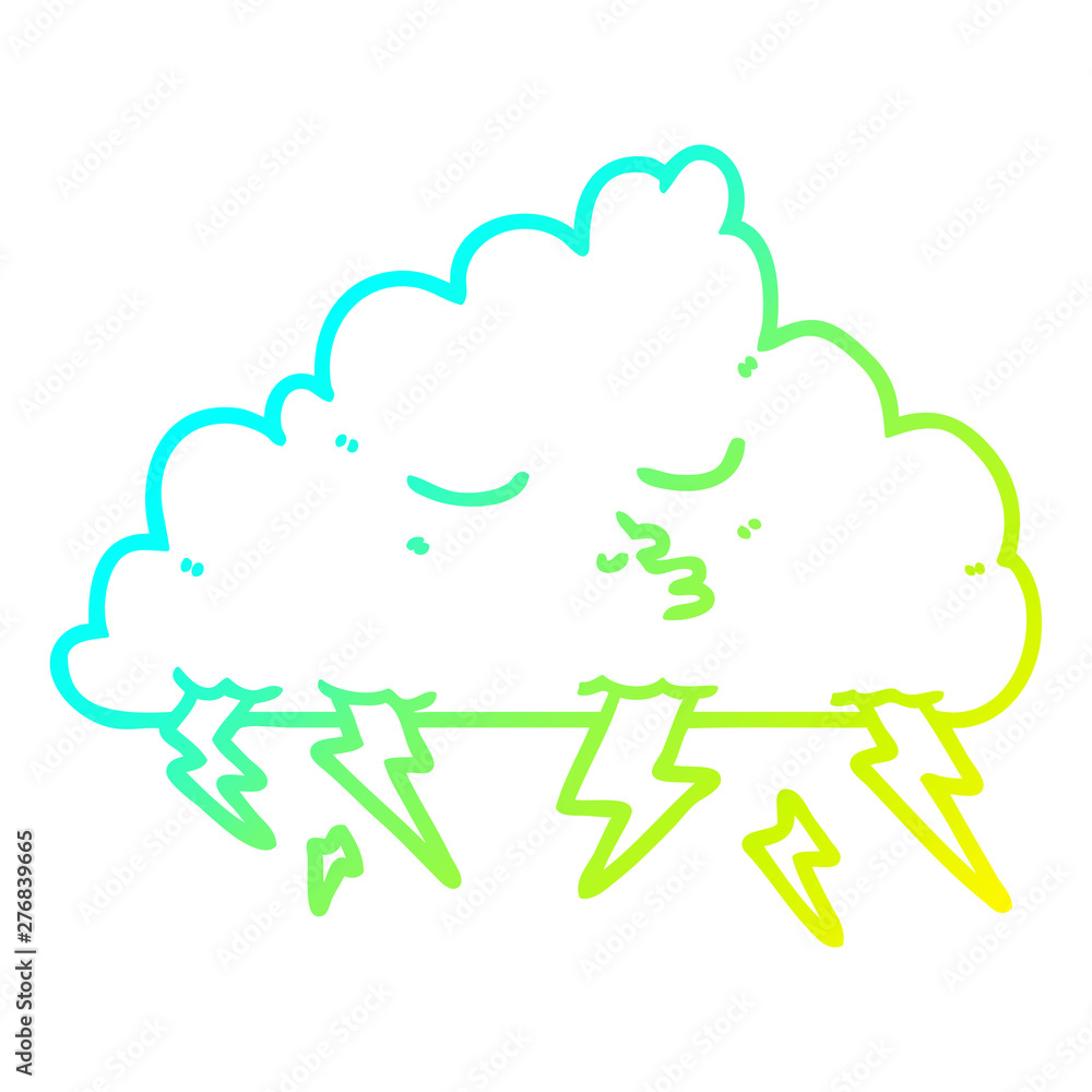 cold gradient line drawing cartoon storm cloud cold gradient line drawing cartoon storm cloud