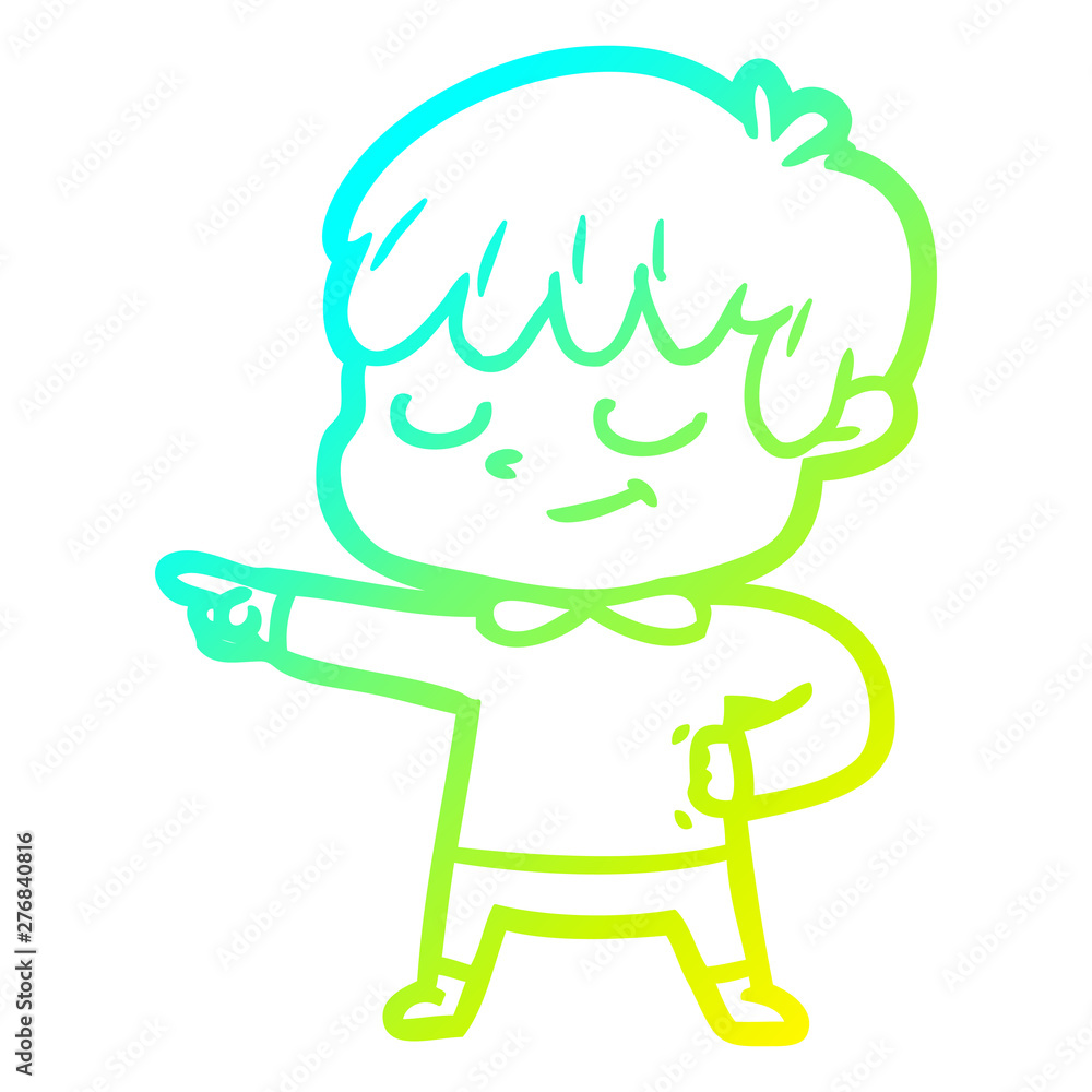 cold gradient line drawing cartoon happy boy cold gradient line drawing cartoon happy boy